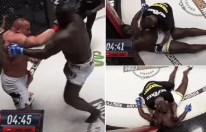 მასიური ნოკაუტი - სტრონგმენმა დაუმარცხებელი მეტოქე 18 წამში დაანოკაუტა