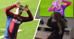 გრიზმანის შვილის რეაქცია მამის გოლის აღნიშვნაზე (ვიდეო)