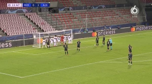 ის რაც ფეხბურთში იშვიათია - ტადიჩმა თავისუფალი დარტყმით გაიტანა (ვიდეო)