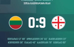 საქართველოს U16 ნაკრების ფეხბურთელებმა ლიტველები 9:0 დაამარცხეს
