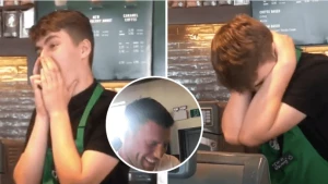 ჯეიმს მილნერის და Starbucks-ის თანამშრომლის ემოციური შეხვედრა (ვიდეო)