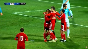 მეკარის კურიოზული ავტოგოლით საქართველოს 21 წლამდე ნაკრები დაწინაურდა (ვიდეო)