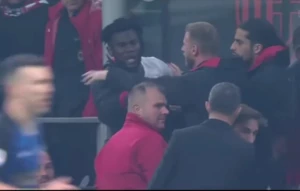 დერბი დელა მადონინას დროს მილანის ფეხბურთელებმა ერთმანეთთან იჩხუბეს (ვიდეო)