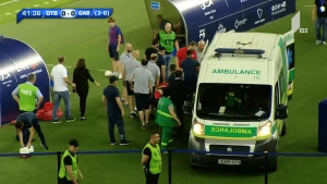 გაბალას ხორვატი მცველი დინამოდან სასწრაფოს მანქანით გაიყვანეს (ვიდეო)