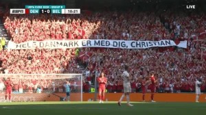 დანია - ბელგიას მატჩი ერიქსენის მხარდასაჭერად შეჩერდა (ვიდეო)