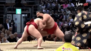 ყველაზე მცირეწონიანი სუმოისტის შთამბეჭდავი გამარჯვება (ვიდეო)
