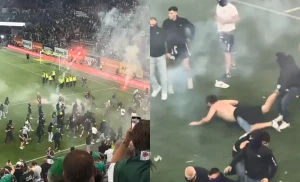 რაპიდის და აუსტრიას მატჩი გულშემატკივრების მასობრივ ჩხუბში გადაიზარდა