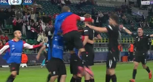 საქართველო პოლონეთთან ნოდარ ლომინაძის გოლით დაწინაურდა