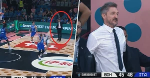 ჯანმარკო პოცეკომ ემოციები ვერ მოთოკა, პარკეტზე შევარდა და გააძევეს | VIDEO