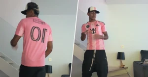 ლამინე იამალი ლეო მესის მაისურით პოზირებს | VIDEO