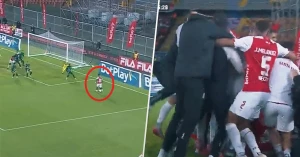 ჰაროლდ მოსკერას ბრწყინვალე გოლი მატჩის ბოლო წუთზე | VIDEO