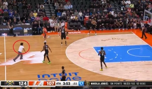 ლოს ანჯელეს კლიპერსისა და დენვერის მატჩში პარკეტზე გულშემატკივარი შევარდა