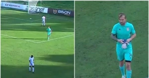 ალბანეთის ჩემპიონატში 2 გოლის გაშვების შემდეგ, მეკარემ მოედანი თვითნებურად დატოვა