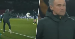 ლუის ენრიკე თავისი ფეხბურთელების უმოქმედობამ გააცოფა | VIDEO