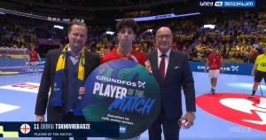 გიორგი ცხოვრებაძე შვედეთთან მატჩში საუკეთესო მოთამაშედ დასახელდა