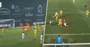 პორტუგალიის ჩემპიონატში მაკრატელა წაქცეულმა ფეხბურთელმა გაიტანა | VIDEO