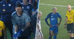 ბრაზილიელმა მეკარემ მატჩის შეჩერება ითხოვა, რათა ტუალეტში გასულიყო | VIDEO