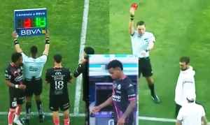 მექსიკაში ფეხბურთელმა წითელი ბარათი მოედნიდან გასვლის შემდეგ მიიღო