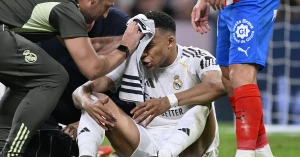 მბაპეს წარბზე ნაკერები დასჭირდა და ვარჯიში გამოტოვა